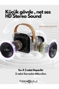اسپیکر بلوتوثی بی‌سیم با میکروفون دوگانه و 5 افکت صوتی RGB HD استریو USB/SD/FM