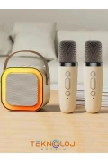 اسپیکر بلوتوثی بی‌سیم با میکروفون دوگانه و 5 افکت صوتی RGB HD استریو USB/SD/FM