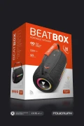 بیت باکس سیاه با نور LED، بمب صوتی مقاوم، اسپیکر بلوتوثی با USB، SD، AUX و رادیو FM