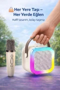 اسپیکر بلوتوث کارائوکه میکروفون دار با نور RGB و 5 افکت صوتی
