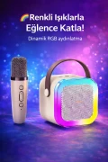 اسپیکر بلوتوث کارائوکه میکروفون دار با نور RGB و 5 افکت صوتی