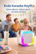 اسپیکر بلوتوث کارائوکه میکروفون دار با نور RGB و 5 افکت صوتی