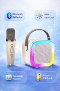 اسپیکر بلوتوث کارائوکه میکروفون دار با نور RGB و 5 افکت صوتی