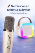 اسپیکر بلوتوث کارائوکه میکروفون دار با نور RGB و 5 افکت صوتی