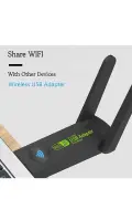 آداپتور وای‌فای USB 3125، گیرنده اینترنت بی‌سیم، کارت شبکه 1300 Mbps USB 3.0 دو بانده 2.4GHz