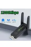 آداپتور وای‌فای USB 3125، گیرنده اینترنت بی‌سیم، کارت شبکه 1300 Mbps USB 3.0 دو بانده 2.4GHz