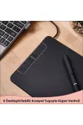 تبلت گرافیکی VK640 با دقت فشار بالا 6x4 اینچ و کلیدهای میانبر 5080 LPI + قلم