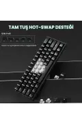 کیبورد مغناطیسی اثر هال مینی 60 با سوئیچ سریع استرومریز 8000Hz TKL قابل تعویض داغ