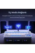 کیبورد مکانیکی RGB نوا75 TKL سوئیچ دریم ساکورا سه حالته بی‌سیم با قابلیت ماکرو و هات سوآپ مخصوص بازی