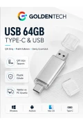 فلش مموری 64 گیگابایت USB 2.0 دو طرفه Type-C 2 در 1