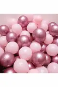 بالن رنگ صورتی و ماکارون (پاستل) صورتی 15 عددی