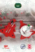 ست چنگال و چاقوی نمدی طرح درخت کریسمس - دکوراسیون مهمانی و دکور میز