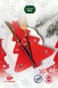 ست چنگال و چاقوی نمدی طرح درخت کریسمس - دکوراسیون مهمانی و دکور میز