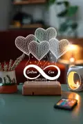 چراغ ال ای دی 16 رنگ با طراحی 3 بعدی و کنترل از راه دور با 4 قلب و نماد بی‌نهایت برای هدیه به عزیزان