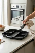 ست ۲ عددی تابه کمپینگ ۵ چشمی چدنی و تابه سرخ‌کردنی چدنی