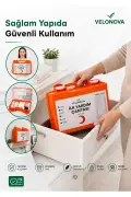 کیف کمک‌های اولیه فوق‌العاده – کیت مداخله اضطراری با مواد اولیه پایه – با محفظه سخت و پایه دیواری