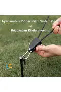 چادر کمپ، سایبان جانبی، طناب پوشش و گیره - سیستم قفل چرخشی قابل تنظیم - 2 عدد