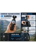 دوربین اکشن مینی 4K Ultra HD | Wi-Fi، لنز چرخشی 270°، تثبیت‌کننده EIS