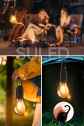 لامپ LED قابل حمل خورشیدی با شارژ USB برای کمپینگ و باغ 10 وات با قابلیت آویز و نور LED نشکن