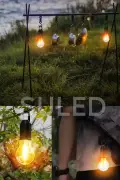 لامپ LED قابل حمل خورشیدی با شارژ USB برای کمپینگ و باغ 10 وات با قابلیت آویز و نور LED نشکن