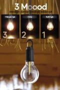 لامپ LED قابل حمل خورشیدی با شارژ USB برای کمپینگ و باغ 10 وات با قابلیت آویز و نور LED نشکن