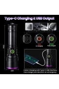 چراغ قوه UV قوی 20W با طول موج 365nm برای تشخیص ادرار حیوانات خانگی و کنترل اسکناس