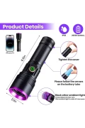 چراغ قوه UV قوی 20W با طول موج 365nm برای تشخیص ادرار حیوانات خانگی و کنترل اسکناس