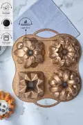 کیک پرو ۴ تایی قالب کیک دکمه‌ای طلایی