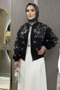 کت بمبئی با طرح گلدوزی - مشکی