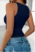 بلوز تابستانی آستین حلقه‌ای هالتر با یقه کامل