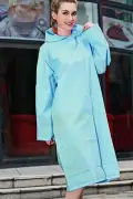 بارانی زنانه و مردانه با کلاهی چسبی EVA به رنگ سبز آبی
