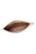 کیف دستی زنانه طرح دار زنجیری بلند بژ 26SBD22156F