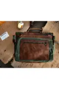 کیف لپ‌تاپ چرم طبیعی مک‌بوک، GLC-TAURUS [شخصی‌سازی]، ضد آب، چرم، کتان