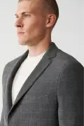 کت بلیزر مردانه خاکستری 360 درجه انعطاف‌پذیر با دو چاک بدون آستر مدل Comfort Slim Fit A32Y4051