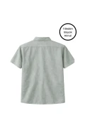 پیراهن کوتاه آستین‌دار مردانه بزرگ سایز با رنگ خاکی و دو جیب 3XL-4XL-5XL-6XL-7XL-8XL