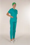 ست فرم پزشکی زنانه سبز آبی
