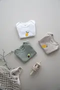 مدل 3 بادی زیبان کوتاه آستین دار با گلدوزی 3 تایی