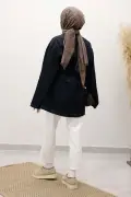 کت جین کمردار TSD250251 آبی تیره