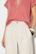بلوز یقه پولویی الیانا - صورتی گلگون