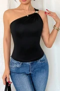 بلوز با جزئیات اکسسوری یک شانه JT9399