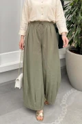 شلوار گشاد شالوار Y0145 - مات خاکی