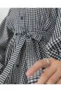 پیراهن تابستانی راحت با دکمه‌های جانبی و طرح پُتیکاره برای بانوان