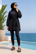تای شلوار دریا با پارچه غواصی زیر زانو، با کمر بلند، ضد آب و خشک شونده سریع
