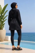 تای شلوار دریا با پارچه غواصی زیر زانو، با کمر بلند، ضد آب و خشک شونده سریع