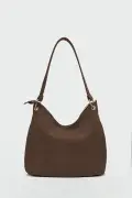 کیف دوشی کالیکو چرم‌دار قهوه‌ای