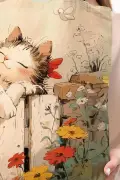 کیف پارچه‌ای با طرح گربه آرامش‌بخش