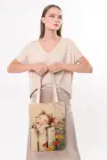 کیف پارچه‌ای با طرح گربه آرامش‌بخش