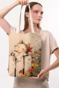 کیف پارچه‌ای با طرح گربه آرامش‌بخش