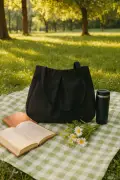 کیف دستی و دوشی زنانه متوسط سایز بزرگ چند منظوره پریمیوم کتان مشکی