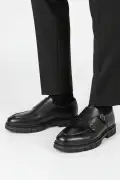 کفش کلاسیک مردانه راحت بدون بند چرم طبیعی مشکی